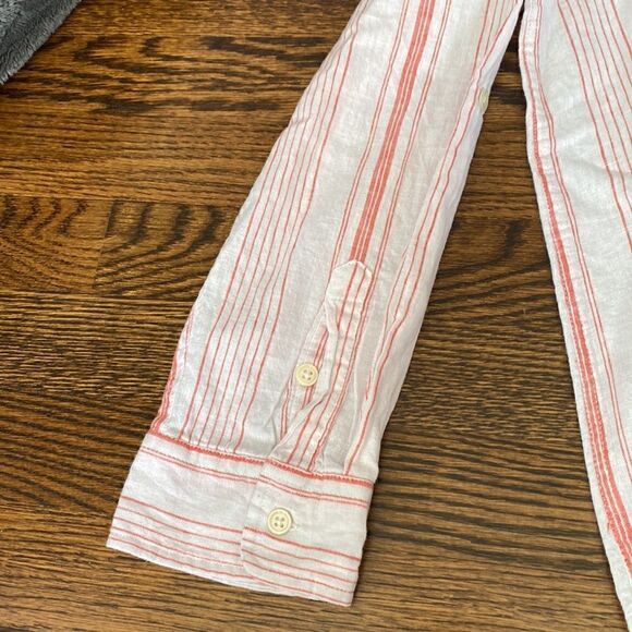 NWOT - Per Se Linen Blend Striped Pullover Shirt - Size Large - Picture 9 of 10